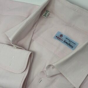 Borrelli Napoli Neiman Marcus Dress Shirt Men's 17 L Pink Made In Italy